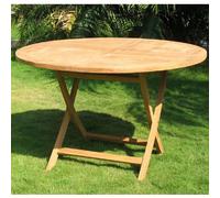 tooele large wooden round dining table in teak