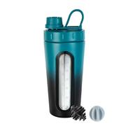 TOOFEEL Shaker Cups for Protein Drinks - 800 ml Stainless Steel Shaker Bottle, Does Not Stay Cold/Hot, Visible Window with 2 Shaker Balls, Metal Shaker Bottle for Exercises