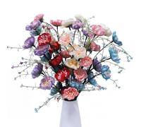 TooGet Artificial Flowers Azalea Plastic Flowers for Outdoors Fake Azalea Bushes Silk Flower Greenery for Patio Lawn Garden Decoration, Height 24 Inches (Mixed Color - 8 PCS)