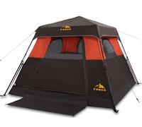Toogh 3/4 Person Camping Tent with 1 Door, 4 Windows, and Upgraded Ventilation- Instant Setup, Waterproof, 8'x 8'x 67''Oxford Fabric Floor Pop Up in 60 Seconds Includes Rainfly and Backpack