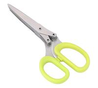 TOOHUI Herb Scissors, Kitchen Shears with 5 Blade Stainless Steel, Multipurpose Cutter & Chopper, Office Paper cutting, Professional Knives to Chop Green Onion and Spices (Blue & Green, 1 pcs)