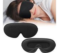 TOOINKCV 3D Sleep Eye Mask for Sleeping, 100% Blackout Eye Sleep Mask for Women Mens, Silk Sleeping Mask for Side Sleepers, Deep Contoured Blindfold with Adjustable Strap