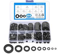 TOOINKCV 684 Pcs Flat Washers Assortment Set, Sealing Gasket Washers Kit, Metal Round Flat Lock Seals Spacer Washers, O Ring Set for General Repair, M2 M2.5 M3 M4 M5 M6 M8 M10 M12
