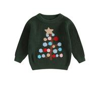 Tookuter Newborn Baby Toddler Boy Girl Christmas Sweater Long Sleeve Knit Gingerbread Sweater Pullover Jumper Winter Knitwear (Christmas Tree Green, 3-6 Months)