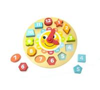 Tooky Toy 921 TL675 EA Wooden Clock Puzzle, Multicolour