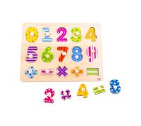 Tooky Toy 921 TY851 EA Wooden Number Puzzle 16pce (EXP), red