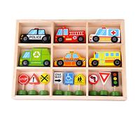 Tooky Toys Wooden Transportation & Street Signs Playset