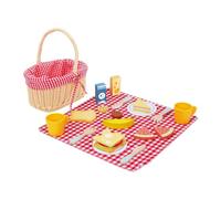 Tooky Toy Wooden Picnic Basket, Red and White