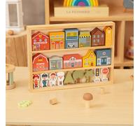Tooky Toy Wooden Town Playset Promotes hand-eye coordination,creative thinking