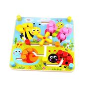 Tooky Toys 921 TKC573 Wooden Reversible Maze EA (EXP), Multicolour