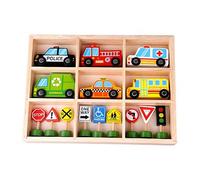 Tooky Toys Wooden Transportation & Street Signs Playset