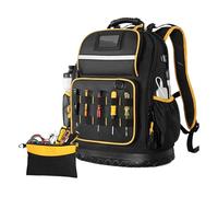 Tool Backpack Heavy Duty | Hard Bottom Storage Organizer | Electrician Jobsite Backpack | for Construction Site Repair Job Home Project Outdoor Camping Workshop