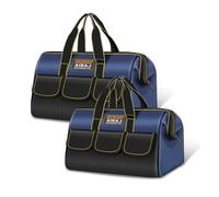 Tool Bag 2-Pack Set | AIRAJ 14" & 16" Portable Tool Storage Bag | Wide Mouth Tool Bags for Men and Women | Small Tool Tote | Tool Organizer for Home Repairs,Garage Storage,Professional Work | Tool Box