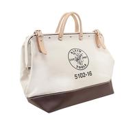 Tool Bag, Canvas Tote for Hand Tools is Heavy Duty Organizer with Steel Frame Mouth Klein Tools 5102-16