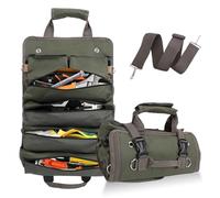 Tool Bag, Hardware Tool Storage Bag 600D Oxford Fabric Roll Up Tool Organizer for Automotive Electrical Tools Green, Gifts for Men Dad Husband Grandpa