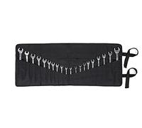 Tool Bag,Heavy Duty Waxed Canvas Wrench Tool Roll Up Pouch, Multi-Purpose Small Hand Tools Organizer Holder with 24 Pockets (Black)