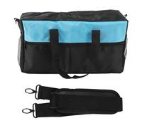 Tool Bag Heavy Duty Wide Mouth Oxford Cloth Electrician Toolbag with Multiple Pockets Storage Organizer for Professional and Home Use Black Blue (14in)