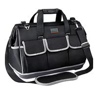 Tool Bag, Ryweavou 16 Inch Large Tool Bags With Wide Mouth and Waterproof Strong Molded Base, Heavy Duty Tool Bag Organizer with Adjustable Shoulder Strap Specially Designed for Various Tools