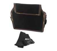Tool Bag with Adjustable Waist Belt, 600D Oxford Fabric, Multiple Pockets for Carpenters, Contractors and DIY Home Improvement Projects(Black+Brown)