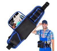 Tool Bag with Belt, Oxford Lined - Waterproof Adjustable Thick Waist Tool Bag for Mechanics Carpenters Construction Car Technician Gardening