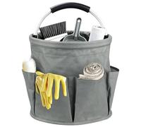 Tool Bag with Handle,17 liters Bucket Tool Organizer Bag,Collapsible Garden Small Tools Bag,Multi pocket Craft Universal,for Cleaning Products, Housekeeping,Garden Tools, Toiletries & Crafts (Grey)