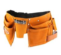 Tool Belt 11 Pocket Leather Builders Adjustable Hammer Loop Heavy Duty Tb034