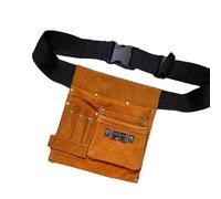 Tool Belt - 24.5cm Faux Leather Utility Pouch Organizer, Multi Pocket Waist Belts, Adjustable Storage Harness | Hammer Holder Tools for Electrician Carpenter Construction Field Use Pro