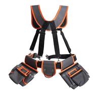 Tool Belt Adjustable Suspenders, 19-Pocket Waist Holder | Work Apron Waist Holder Work Bags for Electrician Carpenter Home Improvement Projects Electrical Install Plumbing Repair