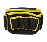 Tool Belt Bags, Garden Utility Waist Tool Bag with 8 Pockets of Different Sizes and Depths, for Storing Garden Tools and Home Decoration Tools (Yellow Trim)