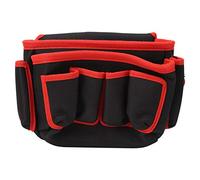 Tool Belt Bags, Garden Utility Waist Tool Bag with 8 Pockets of Different Sizes and Depths, for Storing Garden Tools and Home Decoration Tools (Red Edge)