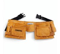 Tool Belt Multi Pocket Strap Suede Leather Double Stitched 32-46 Inch