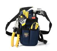 Tool Belt Pouch, Canvas Pocket Tool Pouch Belt, Heavy Duty Professional Tool Pouch Storage Bag, Spanner Plier Wrench Canvas Organizer for Electrician, Plumber, Carpenter, Mechanic (A)