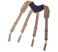 Tool Belt Suspender Adjustable Elastic Heavy Duty Work X Type Straps Heavy-Duty Tool Belts Padded Work Suspenders Flexible Adjustable for Carpenter Electrician (Khaki)