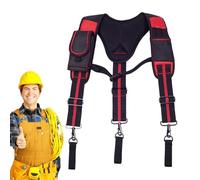 Tool Belt Suspender, Construction Safety Harness, Adjustable Padded, Breathable Work Support and Heavy Duty Gear Holder for Fire Rescue and Climbing, 21.26x12.99in