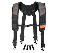 Tool Belt Suspenders Padded Carpenter Construction Electrician Work Suspender with Attachment Loops for Men,Grey