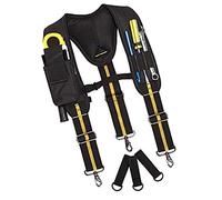 Tool Belt Suspenders Padded Heavy Duty Adjustable Lumbar Support Multi-Pockets for Carpenter Electrician