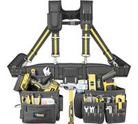 Tool Belt Suspenders, Professional Tool Belt Organizer With Suspenders and 20 Pockets, 1200D Ballistic Nylon Heavy Duty Carpenter Suspension Rig For Framers Carpenter Electrician