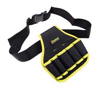 Tool Belt, Tool Pouch with 5 Pockets, Garden Tool Bag with Adjustable Buckle, Tool Belt Men for Home, Garden, Restaurant, Shear, Wrench, Hammer, Screwdriver (Yellow)
