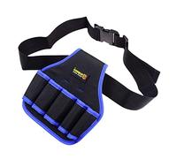 Tool Belt, Tools Belt Pouch with 5 Pockets, Portable Tool Waist Bag, Adjustable Buckle Tool Holster Belt Apron for Garden Home Shear, Wrench, Hammer, Screwdriver (Blue)