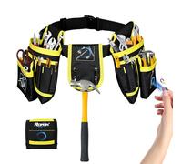 Tool Belt with Magnetic Wristband, ROMON Magnetic Tool Waist Bag with 26-Pocket, Heavy Duty Tool Belts for Men, Detachable & Adjustable Utility Belt for Electrician, Carpenter, Construction, Dad Gift