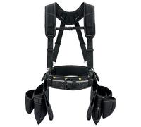 Tool Belt with Suspenders Professional Framer's Construction Rig with Suspenders and 22 Pockets for Carpenter, Electrician, Roofing,Black