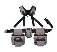 Tool Belt with Suspenders,Tool Belt with Suspenders and Pouches | Heavy Duty Construction Tool Belt | Tool Organizer for Work Belt, Kidney