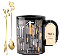 Tool Box Coffee Mug, 11oz Ceramic The Ultimate Mechanic's Toolbox Mug, Creativity Funny Coffee Mugs, Realistic Tool Set Design for Microwave Dishwasher, Mechanic Gifts for Garage Office Workshop(#A)