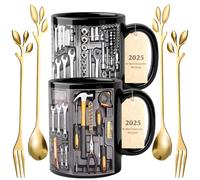 Tool Box Coffee Mug, 11oz Ceramic The Ultimate Mechanic's Toolbox Mug, Creativity Funny Coffee Mugs, Realistic Tool Set Design for Microwave Dishwasher, Mechanic Gifts for Garage Office Workshop(All)