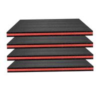 Tool Box Foam, Foam Inserts for Tool Boxes, 4pcs Black Red Polyethylene Sheets, 15.75x19.69x1.18 Inch High Elastic Tear-Resistant Organizer
