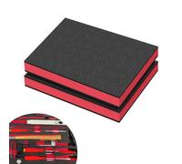 Tool Box Foam Insert Shockproof 2 PCS Polyurethane Foam Sheet Toolbox Liner Cuttable Padding for Case Drawer Organiser (40×30×5cm, Red)