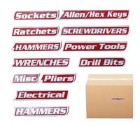 Tool Box Labels - Magnetic Tool Holder Tags, Chest Organization Labels with Authentic Design, Drawer Cabinet Storage for Home, Dormitory Magnet Organization for Business Classroom Workshop College