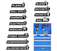 Tool Box Labels | Resin Stickers with Magnet for Drawers | Magnetic Labels for Tool Boxes - for Identifying Workshop Carts Garage Cabinets