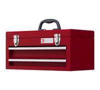 Tool Box Lockable 2 Drawer Portable Tool Chest Ball Bearing Slide Drawers Red
