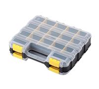 Tool Box Organizer | Portable Double Sided Transparent Electronics Case with Transparent Lid for Garage, Home Workshop, Screws, Hardware, Nut, Socket and